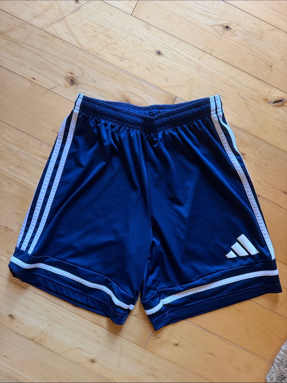 adidas Kids Navy Blue Shorts with White Stripe